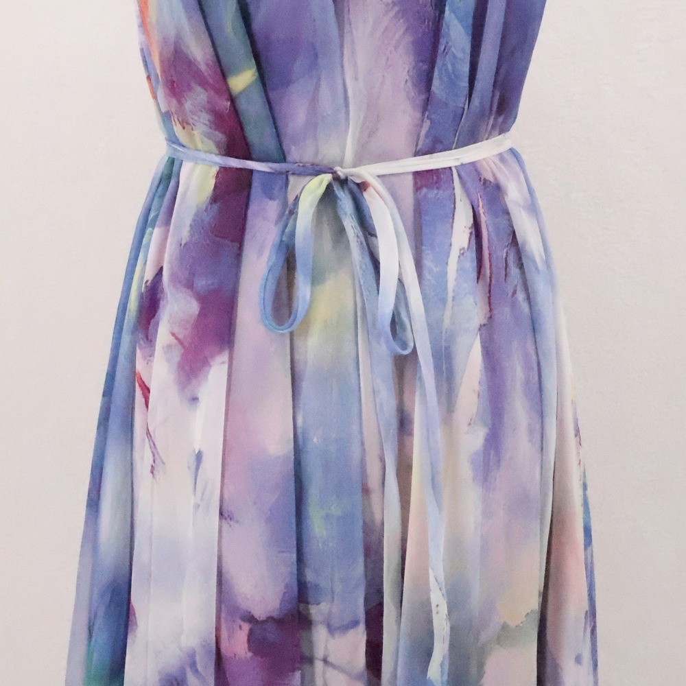 Chicwish Purple Watercolor Halter Maxi Dress - Picture 4 of 14